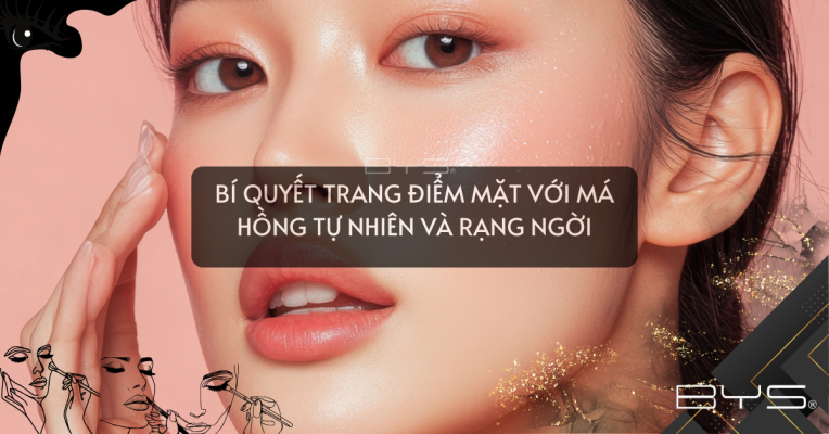 trang điểm mặt với má hồng